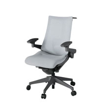 アクト2 KJ-457JEH-W2T7 メッシュバック テクスチャード ランバーサポート 可動肘 ハンガーナイロンキャスター[ ベースカラー: W2 張地カラー: T7 / ホワイトグレー  ]