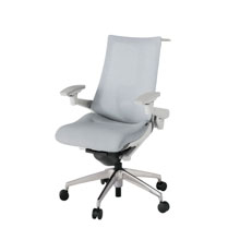 アクト2 KJ-457JEH-ZNT7 メッシュバック テクスチャード ランバーサポート 可動肘 ハンガーナイロンキャスター[ ベースカラー: ZN 張地カラー: T7 / ホワイトグレー  ]