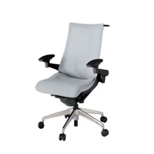 アクト2 KJ-457JEH-ZTT7 メッシュバック テクスチャード ランバーサポート 可動肘 ハンガーナイロンキャスター[ ベースカラー: ZT 張地カラー: T7 / ホワイトグレー  ]