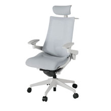 アクト2 KJ-457JEX-GNT7 メッシュバック テクスチャード ランバーサポート 可動肘 ヘッドサポート ( クロス ) ハンガー ナイロンキャスター[ ベースカラー: GN 張地カラー: T7 / ホワイトグレー  ]