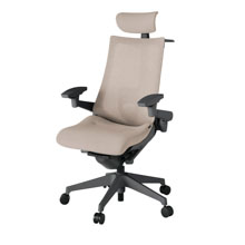 アクト2 KJ-457JEX-W2F6 メッシュバック テクスチャード ランバーサポート 可動肘 ヘッドサポート ( クロス ) ハンガー ナイロンキャスター[ ベースカラー: W2 張地カラー: F6 / グレイッシュブラウン  ]