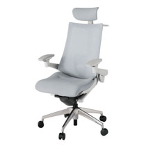 アクト2 KJ-457JEX-ZNT7 メッシュバック テクスチャード ランバーサポート 可動肘 ヘッドサポート ( クロス ) ハンガー ナイロンキャスター[ ベースカラー: ZN 張地カラー: T7 / ホワイトグレー  ]