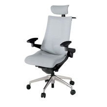 アクト2 KJ-457JEX-ZTT7 メッシュバック テクスチャード ランバーサポート 可動肘 ヘッドサポート ( クロス ) ハンガー ナイロンキャスター[ ベースカラー: ZT 張地カラー: T7 / ホワイトグレー  ]