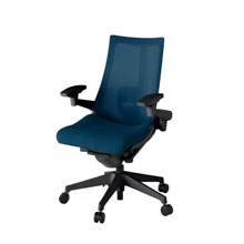 アクト2 KJ-457JV-T1B2 メッシュバック プレーン ランバーサポート 可動肘 ナイロンキャスター[ ベースカラー: T1 張地カラー: B2 / ネイビーブルー  ]