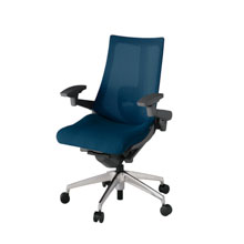 アクト2 KJ-457JV-ZDB2 メッシュバック プレーン ランバーサポート 可動肘 ナイロンキャスター[ ベースカラー: ZD 張地カラー: B2 / ネイビーブルー  ]