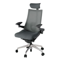 アクト2 KJ-457JVE-ZDC3 メッシュバック プレーン ランバーサポート 可動肘 ヘッドサポート ( クロス ) ナイロンキャスター [ ベースカラー: ZD 張地カラー: C3 / ダークグレー  ]