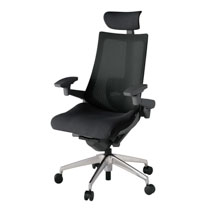 アクト2 KJ-457JVE-ZDT1 メッシュバック プレーン ランバーサポート可動肘 ヘッドサポート アルミ脚 ナイロンキャスター [ ベースカラー: ZD張地カラー T1 / ブラック ]