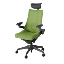 アクト2 KJ-457JVF-W2Q7 メッシュバック プレーン ランバーサポート 可動肘 ヘッドサポート ( ビニール ) ナイロンキャスター[ ベースカラー: W2 張地カラー: Q7 / グラスグリーン  ]