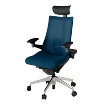 アクト2 KJ-457JVF-ZTB2 メッシュバック テクスチャード ランバーサポート 可動肘 ヘッドサポート ( ビニール ) ナイロンキャスター[ ベースカラー: ZT 張地カラー: B2 / ネイビーブルー  ]