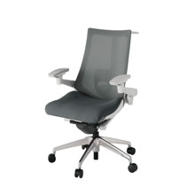 アクト2 KJ-457JVH-ZNC3 メッシュバック プレーン ランバーサポート 可動肘 ハンガーナイロンキャスター[ ベースカラー: ZN 張地カラー: C3 / ダークグレー  ]