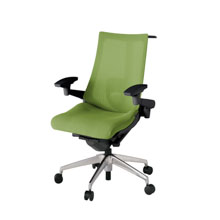 アクト2 KJ-457JVH-ZTQ7 メッシュバック プレーン ランバーサポート 可動肘 ハンガーナイロンキャスター[ ベースカラー: ZT 張地カラー: Q7 / グラスグリーン  ]