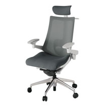 アクト2 KJ-457JVX-ZNC3 メッシュバック プレーン ランバーサポート 可動肘 ヘッドサポート ( クロス ) ハンガー ナイロンキャスター[ ベースカラー: ZN 張地カラー: C3 / ダークグレー  ]