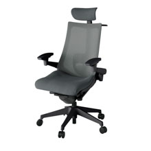 アクト2 KJ-457JVXM-T1C3 メッシュバック プレーン ランバーサポート 可動肘 ヘッドサポート ( クロス ) ハンガー ウレタンキャスター [ ベースカラー: T1 張地カラー: C3 / ダークグレー  ]