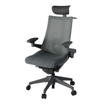 アクト2 KJ-457JVY-W2C3 メッシュバック プレーン ランバーサポート 可動肘 ヘッドサポート ( ビニール ) ハンガー ナイロンキャスター[ ベースカラー: W2 張地カラー: C3 / ダークグレー  ]