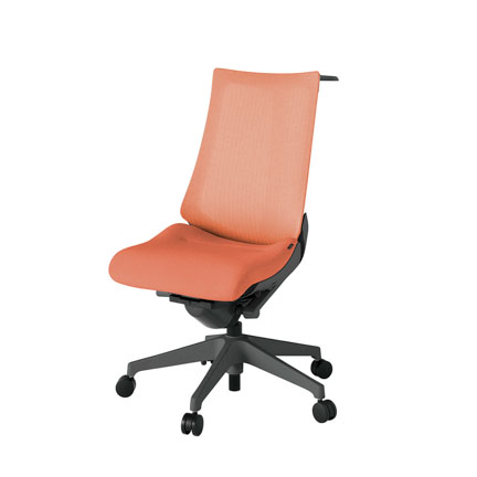 アクト2 KJ-470JEH-W2D4 メッシュバック テクスチャード ハンガーナイロンキャスター[ ベースカラー: W2 張地カラー: D4 / パーシモオレンジ  ]