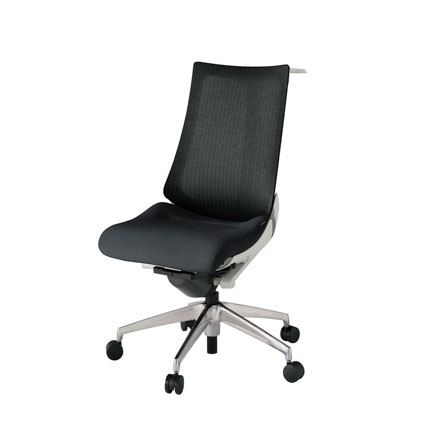 アクト2 KJ-470JEH-ZNT1 メッシュバック テクスチャード ハンガーナイロンキャスター[ ベースカラー: ZN 張地カラー: T1 / ブラック  ]