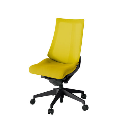 アクト2 KJ-470JV-T1U5 メッシュバック プレーン ナイロンキャスター[ ベースカラー: T1 張地カラー: U5 / ストロングイエロー  ]