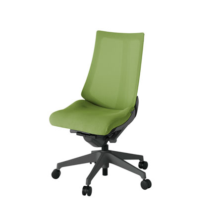 アクト2 KJ-470JV-W2Q7 メッシュバック プレーン ナイロンキャスター[ ベースカラー: W2 張地カラー: Q7 / グラスグリーン  ]