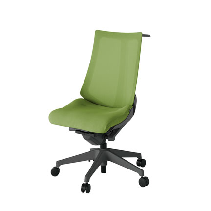 アクト2 KJ-470JVH-W2Q7 メッシュバック プレーン ハンガーナイロンキャスター[ ベースカラー: W2 張地カラー: Q7 / グラスグリーン  ]