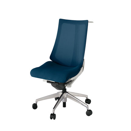 アクト2 KJ-470JVH-ZNB2 メッシュバック プレーン ハンガーナイロンキャスター[ ベースカラー: ZN 張地カラー: B2 / ネイビーブルー  ]