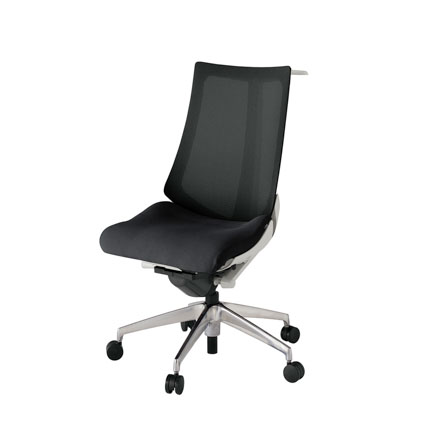 アクト2 KJ-470JVH-ZNT1 メッシュバック プレーン ハンガーナイロンキャスター[ ベースカラー: ZN 張地カラー: T1 / ブラック  ]