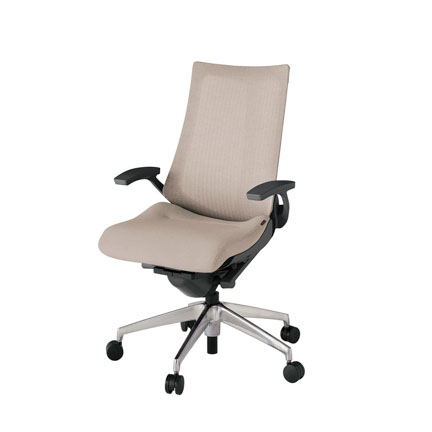 アクト2 KJ-475JE-ZDF6 メッシュバック テクスチャード 固定肘 ナイロンキャスター[ ベースカラー: ZD 張地カラー: F6 / グレイッシュブラウン  ]