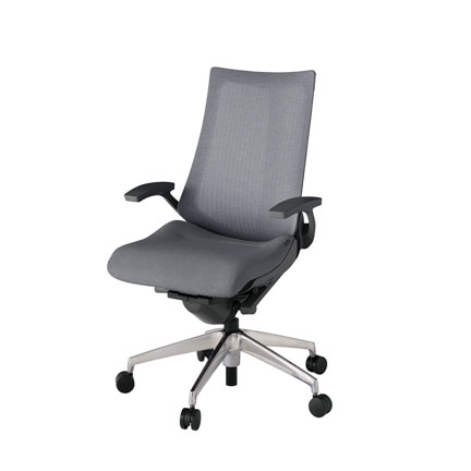 アクト2 KJ-475JE-ZDT3 メッシュバック テクスチャード 固定肘 ナイロンキャスター[ ベースカラー: ZD 張地カラー: T3 / ダークグレー  ]