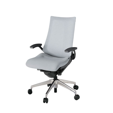 アクト2 KJ-475JE-ZDT7 メッシュバック テクスチャード 固定肘 ナイロンキャスター[ ベースカラー: ZD 張地カラー: T7 / ホワイトグレー  ]