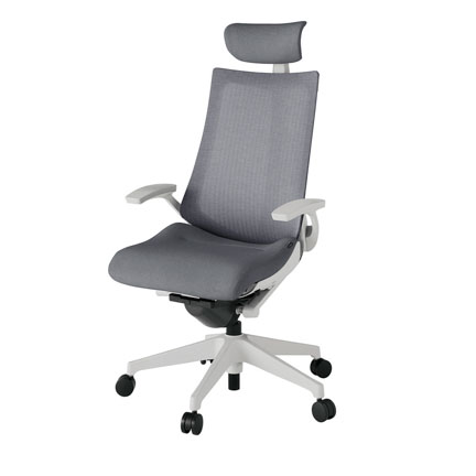 アクト2 KJ-475JEE-GNT3 メッシュバック テクスチャード 固定肘 ヘッドサポート ( クロス ) ナイロンキャスター[ ベースカラー: GN 張地カラー: T3 / ダークグレー  ]