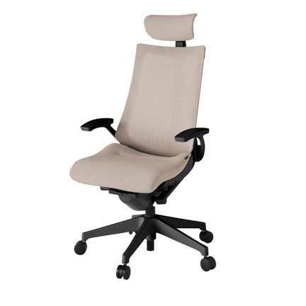 アクト2 KJ-475JEE-T1F6 メッシュバック テクスチャード 固定肘 ヘッドサポート ( クロス ) ナイロンキャスター[ ベースカラー: T1 張地カラー: F6 / グレイッシュブラウン  ]