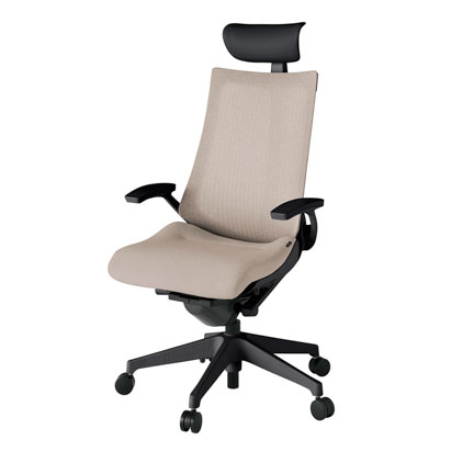 アクト2 KJ-475JEF-T1F6 メッシュバック テクスチャード 固定肘 ヘッドサポート ( ビニール ) ナイロンキャスター[ ベースカラー: T1 張地カラー: F6 / グレイッシュブラウン  ]