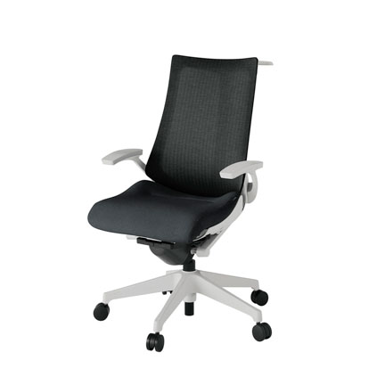 アクト2 KJ-475JEH-GNT1 メッシュバック テクスチャード 固定肘 ハンガーナイロンキャスター[ ベースカラー: GN 張地カラー: T1 / ブラック  ]