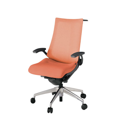 アクト2 KJ-475JEH-ZDD4 メッシュバック テクスチャード 固定肘 ハンガーナイロンキャスター[ ベースカラー: ZD 張地カラー: D4 / パーシモオレンジ  ]