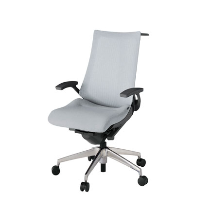 アクト2 KJ-475JEH-ZDT7 メッシュバック テクスチャード 固定肘 ハンガーナイロンキャスター[ ベースカラー: ZD 張地カラー: T7 / ホワイトグレー  ]