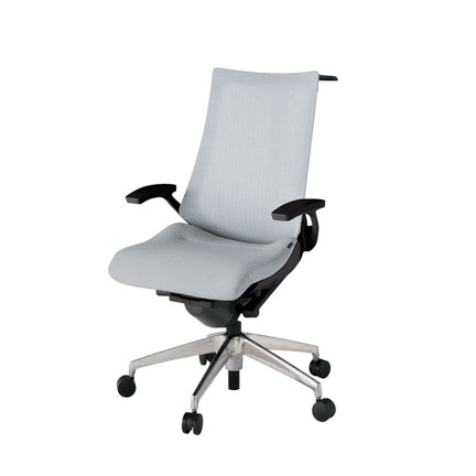 アクト2 KJ-475JEH-ZTT7 メッシュバック テクスチャード 固定肘 ハンガーナイロンキャスター[ ベースカラー: ZT 張地カラー: T7 / ホワイトグレー  ]