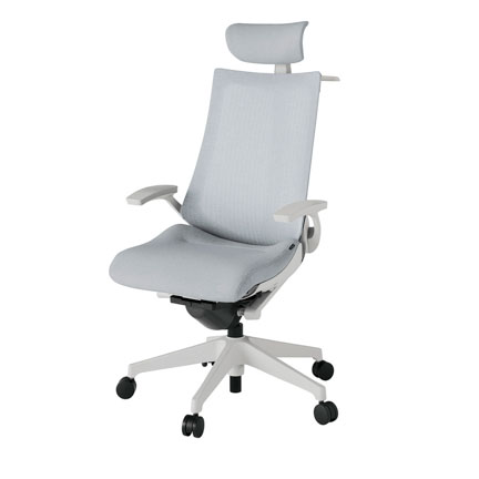 アクト2 KJ-475JEX-GNT7 メッシュバック テクスチャード 固定肘 ヘッドサポート ( クロス ) ハンガー ナイロンキャスター[ ベースカラー: GN 張地カラー: T7 / ホワイトグレー  ]