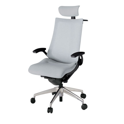 アクト2 KJ-475JEX-ZTT7 メッシュバック テクスチャード 固定肘 ヘッドサポート ( クロス ) ハンガー ナイロンキャスター[ ベースカラー: ZT 張地カラー: T7 / ホワイトグレー  ]