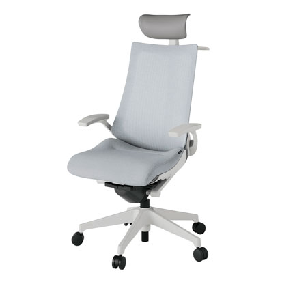 アクト2 KJ-475JEY-GNT7 メッシュバック テクスチャード 固定肘 ヘッドサポート ( ビニール ) ハンガー ナイロンキャスター[ ベースカラー: GN 張地カラー: T7 / ホワイトグレー  ]