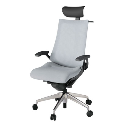 アクト2 KJ-475JEY-ZDT7 メッシュバック テクスチャード 固定肘 ヘッドサポート ( ビニール ) ハンガー ナイロンキャスター[ ベースカラー: ZD 張地カラー: T7 / ホワイトグレー  ]