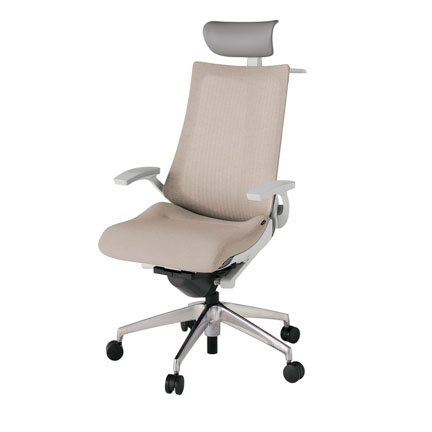 アクト2 KJ-475JEY-ZNF6 メッシュバック テクスチャード 固定肘 ヘッドサポート ( ビニール ) ハンガー ナイロンキャスター[ ベースカラー: ZN 張地カラー: F6 / グレイッシュブラウン  ]