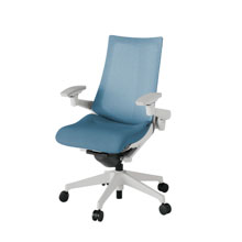 アクト2 KJ-477JE-GNB4 メッシュバック テクスチャード 可動肘 ナイロンキャスター[ ベースカラー: GN 張地カラー: B4 / ダックブルー  ]