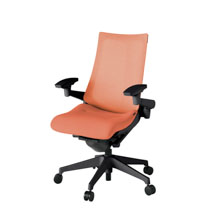 アクト2 KJ-477JE-T1D4 メッシュバック テクスチャード 可動肘 ナイロンキャスター[ ベースカラー: T1 張地カラー: D4 / パーシモオレンジ  ]