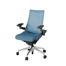 アクト2 KJ-477JE-ZDB4 メッシュバック テクスチャード 可動肘 ナイロンキャスター[ ベースカラー: ZD 張地カラー: B4 / ダックブルー  ]