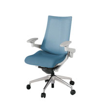 アクト2 KJ-477JE-ZNB4 メッシュバック テクスチャード 可動肘 ナイロンキャスター[ ベースカラー: ZN 張地カラー: B4 / ダックブルー  ]