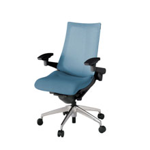 アクト2 KJ-477JE-ZTB4 メッシュバック テクスチャード 可動肘 ナイロンキャスター[ ベースカラー: ZT 張地カラー: B4 / ダックブルー  ]