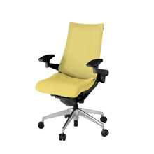 アクト2 KJ-477JE-ZTU6 メッシュバック テクスチャード 可動肘 ナイロンキャスター[ ベースカラー: ZT 張地カラー: U6 / カナリアイエロー  ]