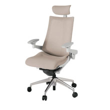 アクト2 KJ-477JEE-ZNF6 メッシュバック テクスチャード 可動肘 ヘッドサポート ( クロス ) ナイロンキャスター[ ベースカラー: ZN 張地カラー: F6 / グレイッシュブラウン  ]