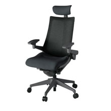 アクト2 KJ-477JEEM-W2T1 メッシュバック テクスチャード 可動肘 ヘッドサポート ( クロス ) ウレタンキャスター [ ベースカラー: W2 張地カラー: T1 / ブラック  ]