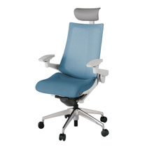 アクト2 KJ-477JEF-ZNB4 メッシュバック テクスチャード 可動肘 ヘッドサポート ( ビニール ) ナイロンキャスター[ ベースカラー: ZN 張地カラー: B4 / ダックブルー  ]