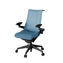 アクト2 KJ-477JEH-T1B4 メッシュバック テクスチャード 可動肘 ハンガーナイロンキャスター[ ベースカラー: T1 張地カラー: B4 / ダックブルー  ]